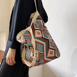 Soft Geometric Knit Tote